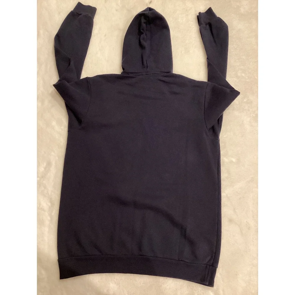 Adidas Hoodie Navy Blue Logo Pocket‎ Men Casual Athletic Size L